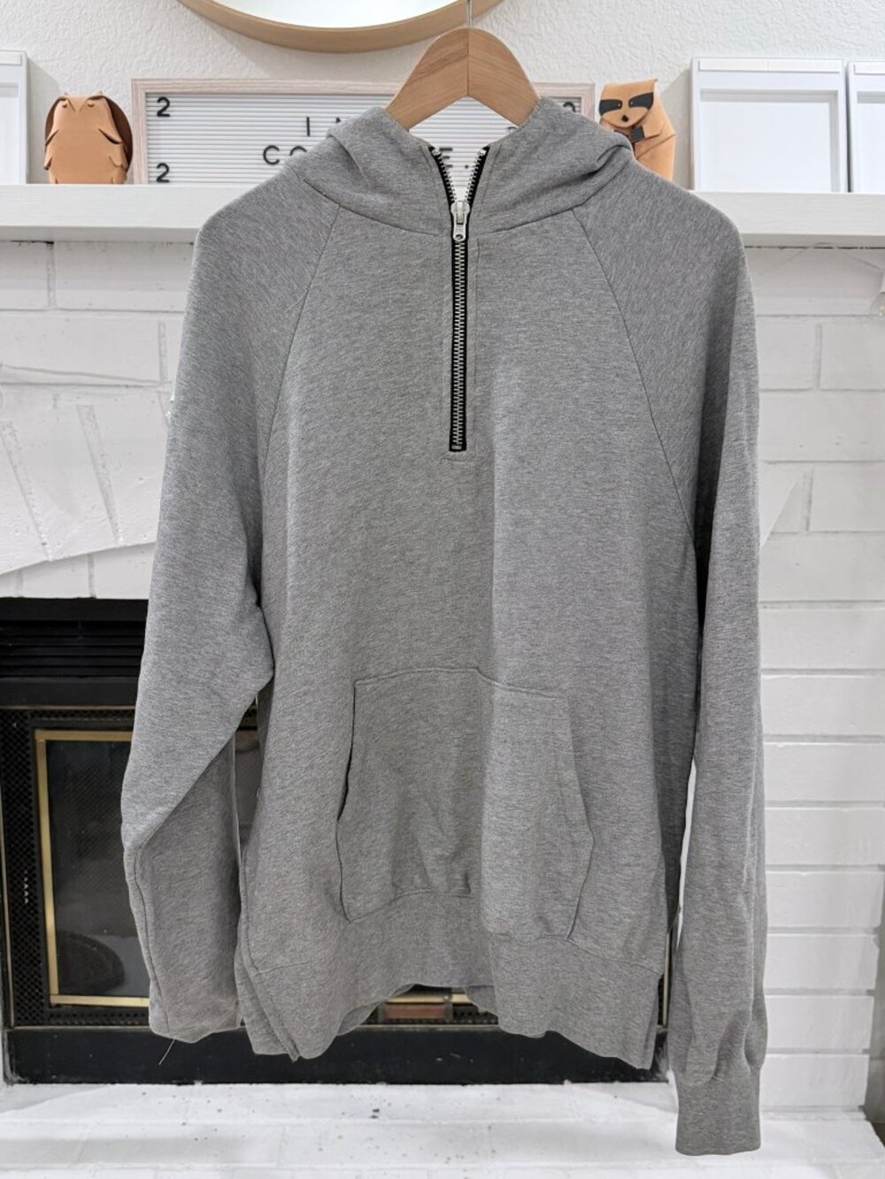 Vintage Fear of God FOG Pacsun Heather Grey Half Zip Pullover Hoodie Col.2